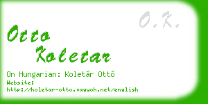 otto koletar business card
