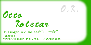 otto koletar business card